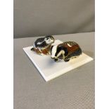 Royal Crown Derby "Moonlight badger & Riverside beaver" figures