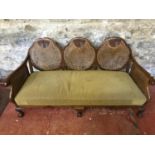 1920's Bergere back and side parlour settee