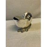 Ornate silver plated Nautilus spoon warmer . Measures 15x16x9.5cm