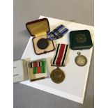 Birmingham silver life saving medal, Bronze life saving medal both with boxes together with