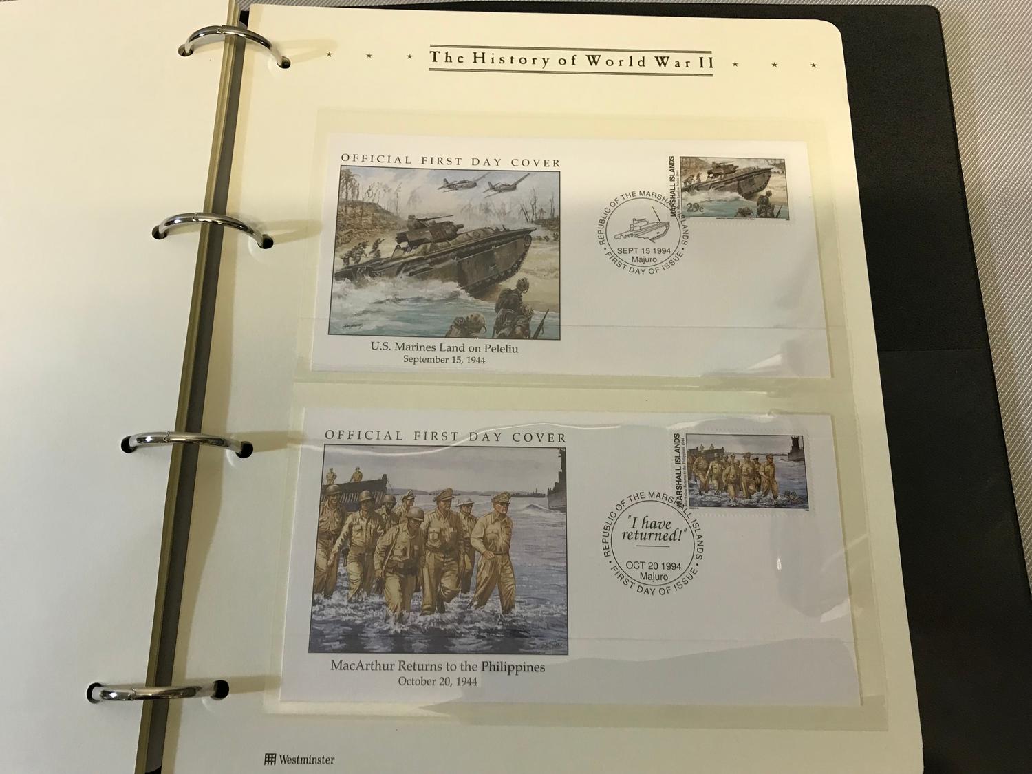 Album full of "The history of WW2" first day covers, stamps & Coin. - Image 6 of 8