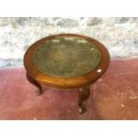 19th Century Persian highly detailed brass table top, has a solid wood circular frame table support.