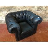 Blue Chesterfield club chair