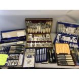 A Large selection of boxed canteens of cutlery