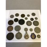 A Collection of Silver pre decimal coins. Which includes 1778 Brazil coin, 1936 silver one penny,