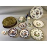 A Lot of collectable porcelain and odds which includes antique fold-able cushion, Famille rose bowl,