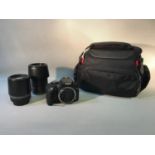 Canon EOS 350D digital camera, together with two lenses and camera bag