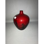Royal Doulton Flambe Veined 1616 vase. Has some scratches as pictured. Height 23cm