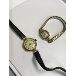 9ct gold cased Victorian watch together with 14ct gold cased Hamilton ladies watch. Non Runners