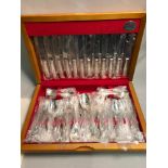 Boxed and wrapped 124 piece Silver Plated Full Cutlery Set marked Cooper Ludlam