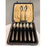Wallace Sterling silver 8 piece tea spoon set, Styled with roses & foliage. American makers.