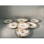 A lot of seven mid 19th century porcelain botanical dinner pieces (makers possibly Hammersley)