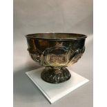 A Large Chester Silver ornate presentation bowl. Makers Walker & Hall. Dated 1906. Measures 18cm