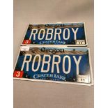 Original Oregon State Car Plates with the wording (ROBROY) Crater Lake 11271193 15 cm x 30 cm