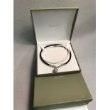 A Lot of 2 Judith Ripka sterling silver & leather choker chains . Comes with display box.