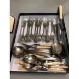 A Lot of EP flat wares which includes kings fork set.