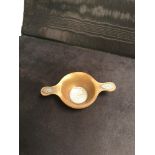 Antique Scottish Horn Quaich Styled with Edinburgh silver Finish to the handles and the base of