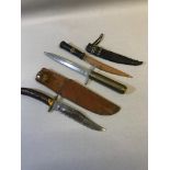 A 'Brookes & Crookes' bowie knife & ceremonial knife together with a trench art knife