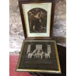 Military print titled "The order of release" & group photo dated 1930's