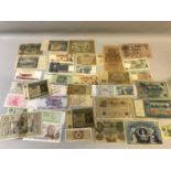 A Lot of mixed world bank notes includes WW1 notes and 1930's notes etc