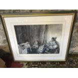 Large William Russell Flint print depicting three ladies, Signed by artist in pencil to the corner