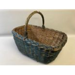 Wicker weaved, handled basket