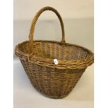 Wicker weaved, handled basket