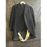 Vintage Gentleman's suit jacket, waist coat and pin strip trousers with braces