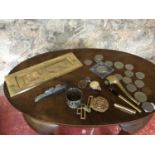 A Lot of collectable odds which includes military RAF napkin ring, Naval belt buckle, Various 1940's