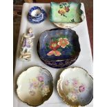 A collection of porcelain plates which include Royal Doulton floral design plate, Royal Winton