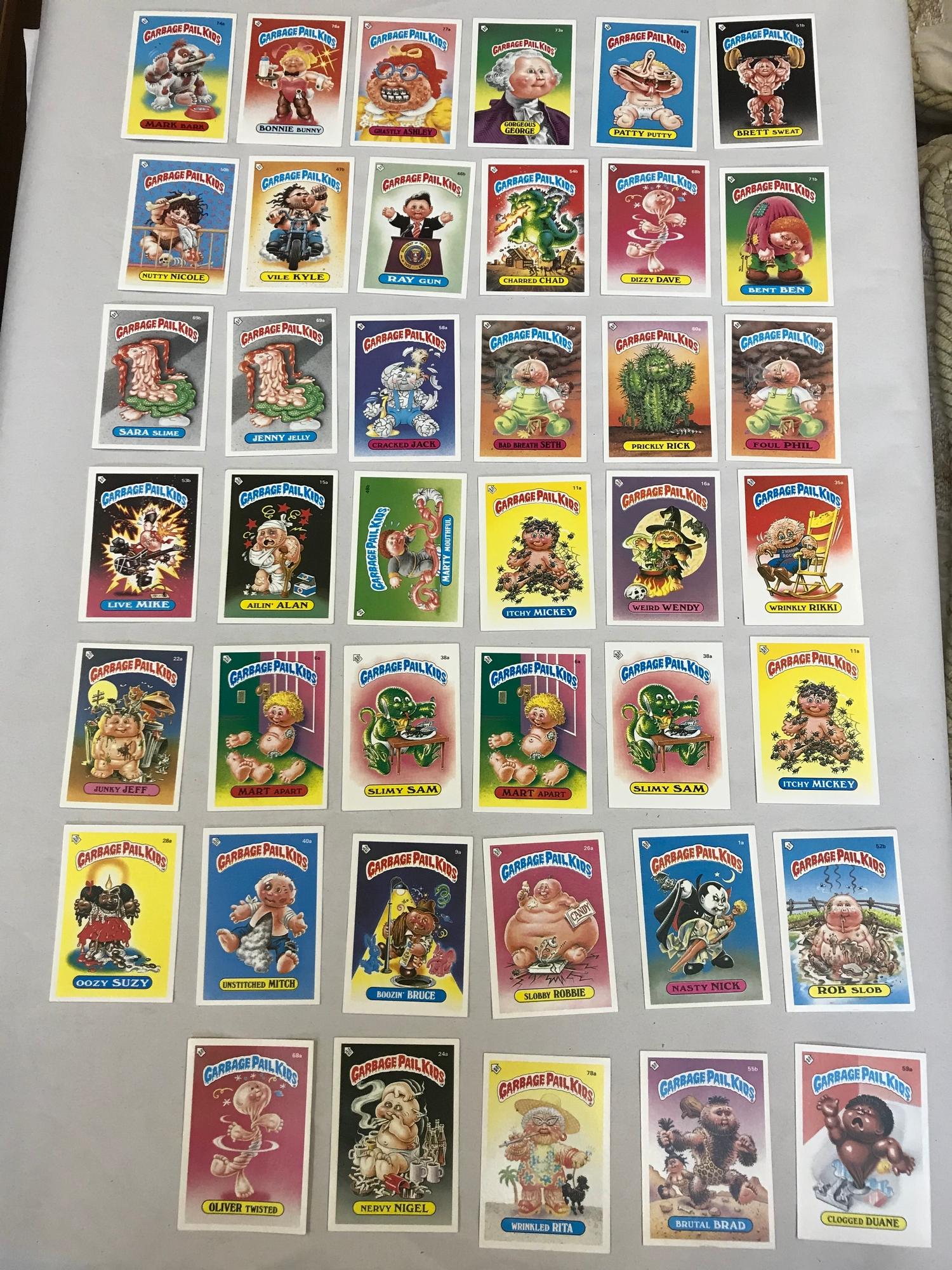 A Collection of Garbage Pail Kids cards/ stickers. really good condition