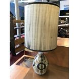 Studio pottery lamp, signed Jonston to the base