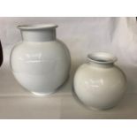 Thomas Germany White porcelain 3 litre & 1 litre Rose & Spring vases