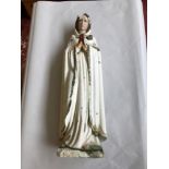 Antique Religious Virgin Mary chalk figure (Damaged)