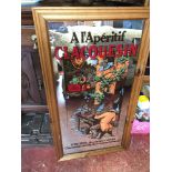 Large Al'Aperitif Clacquesin French advertising pub mirror