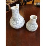 Two turn of the century Earthenware inhalers, Made by S.Maw Son & Thompson & the other unnamed.