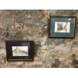 2 Ken Lochhead hand coloured drawings signed by artist & titled "Gnarled tree castle street St