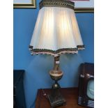 Large ornate antique style table lamp, working condition.