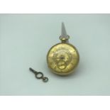 18ct gold pocket watch, by Robert Curren, Falkirk, numbered 1217, with fussee movement, complete