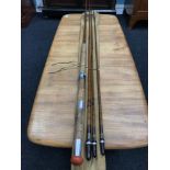 Vintage Hardy Bros 3 piece cane rod with spare top, comes with original bag.