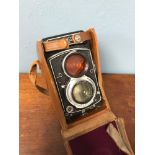 Rolliecord German Franke & Heidecke Braunschweig camera. Styled in a brown leather casings.