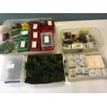 A Large lot of Hornby train accessories, Modelling and scenery items. Includes tubs of 00 Gauge