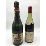 Early 1900s Cooperative Vinicole de Gonfaron Grand Vin Mousseux bottle. Together with 1966 Dotes
