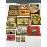 A Collection of old jig saws and games, Includes Conjuring Tricks, Cunard jig saw puzzle, Chad