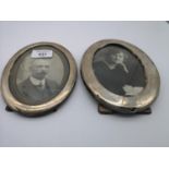 2 Birmingham silver oval photo frames