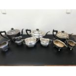 Three sets of 3 Piece EP tea services