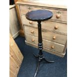 Mahogany single pedestal torchere stand. Measures 99cm in height.