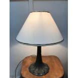 A Pair of bronze based table lamps both working.