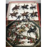 A Collection of Britains lead soldiers, Includes William Britains Jr men on horse back, Also
