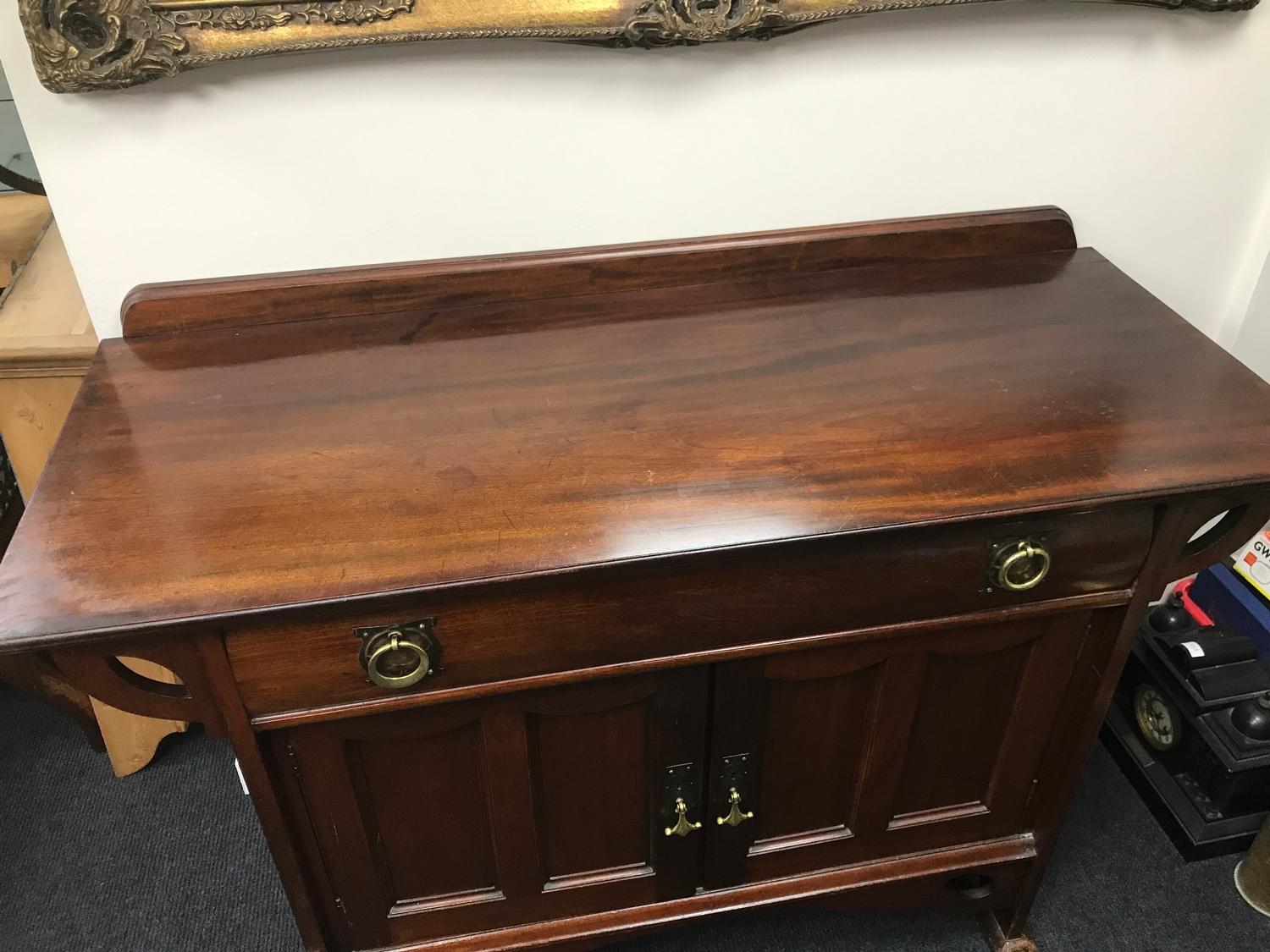 A Fine example of a Art Nouveau Arts & Crafts sideboard. Consists of one long wide drawer with 2 - Image 2 of 4